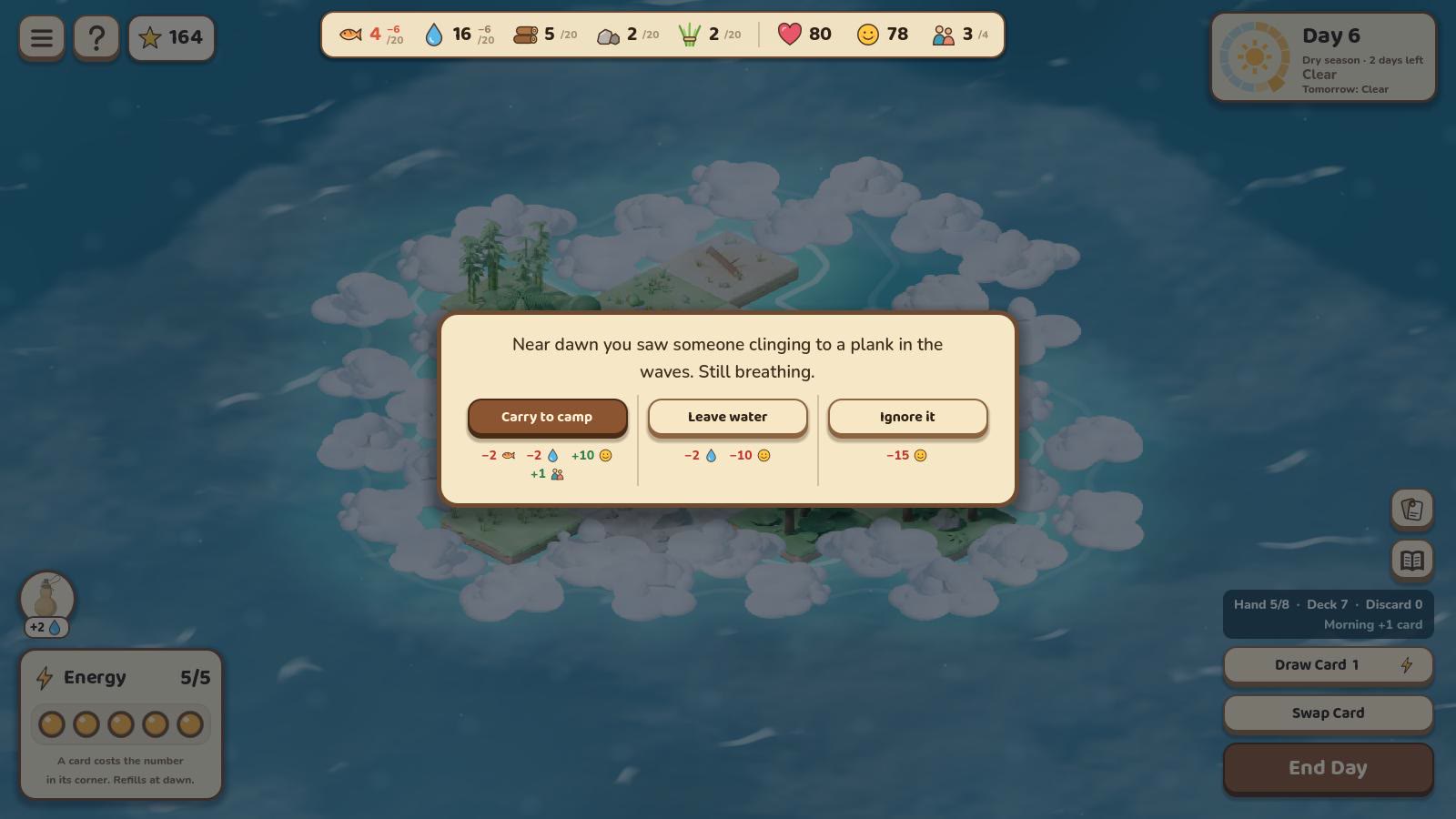 A night event with choices