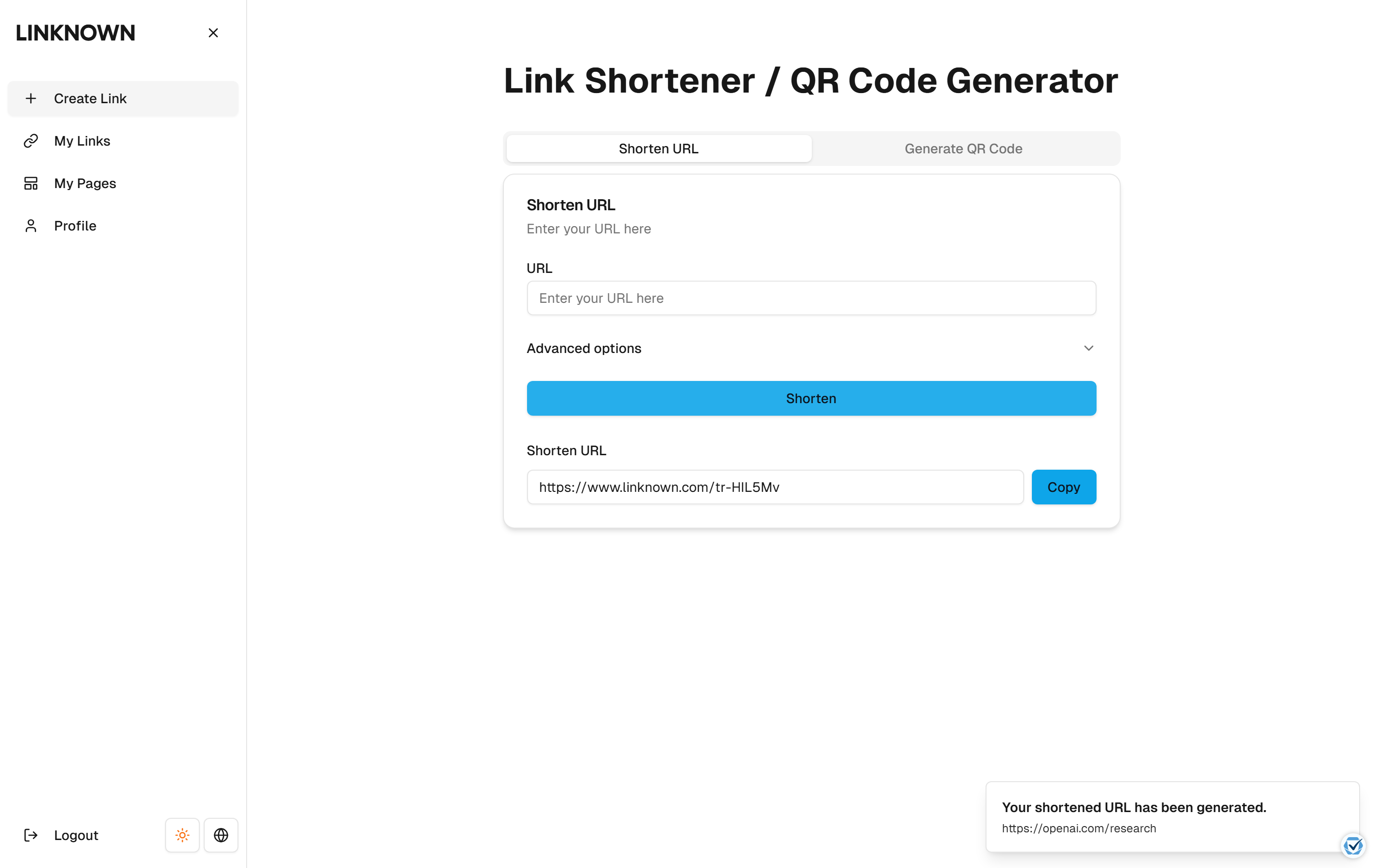 Shorten a link