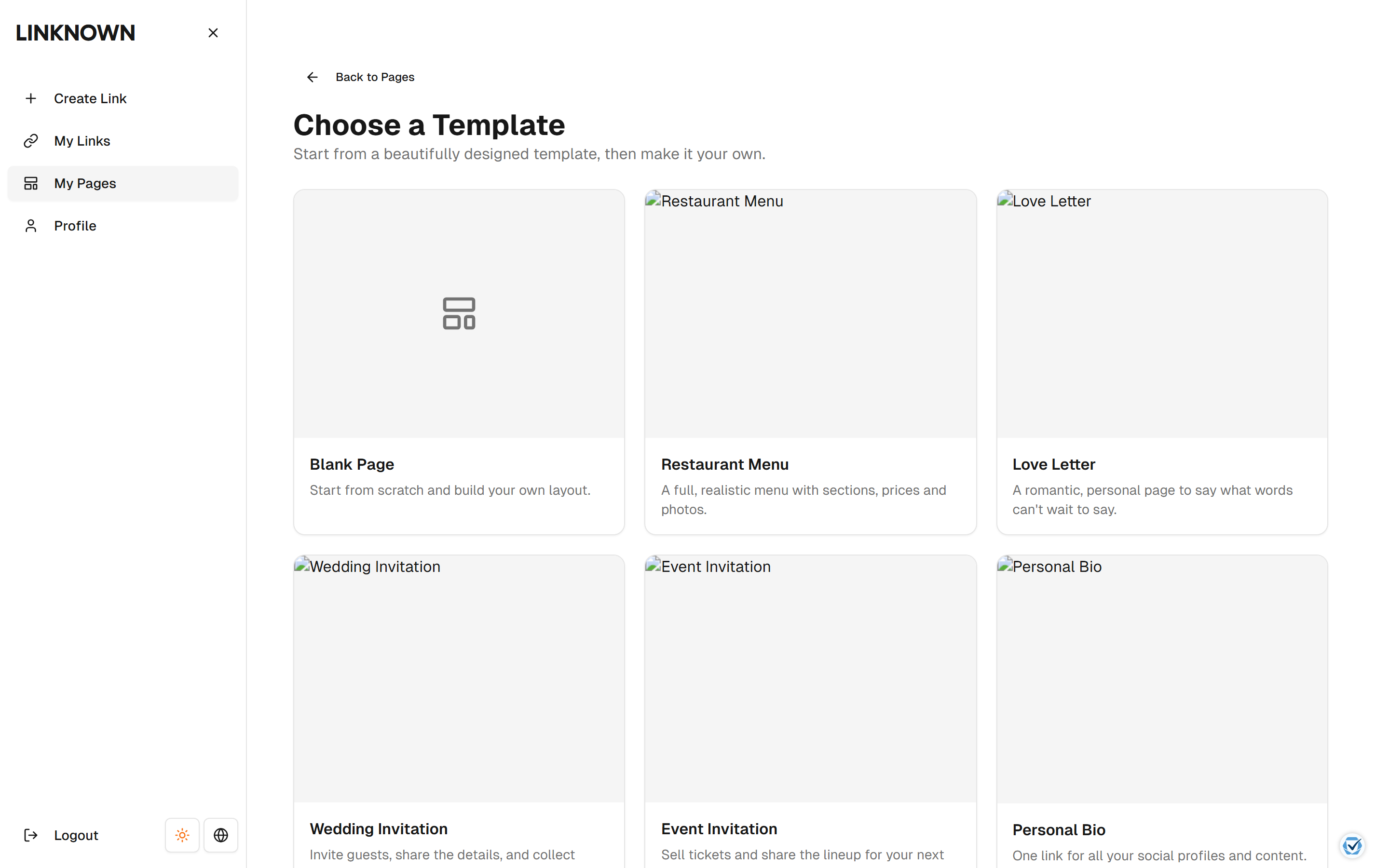 Page templates