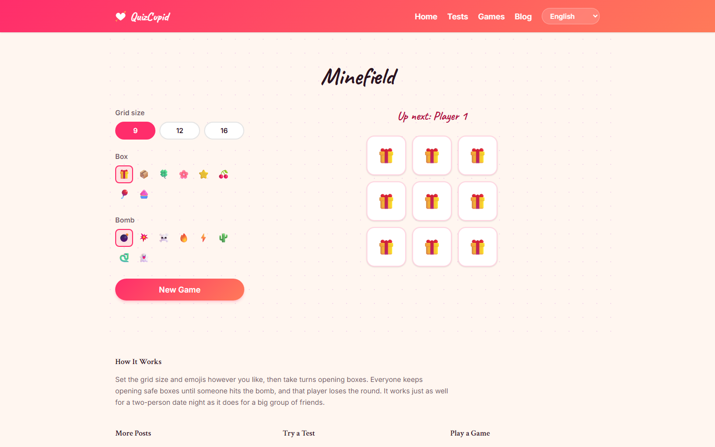 Minefield party game